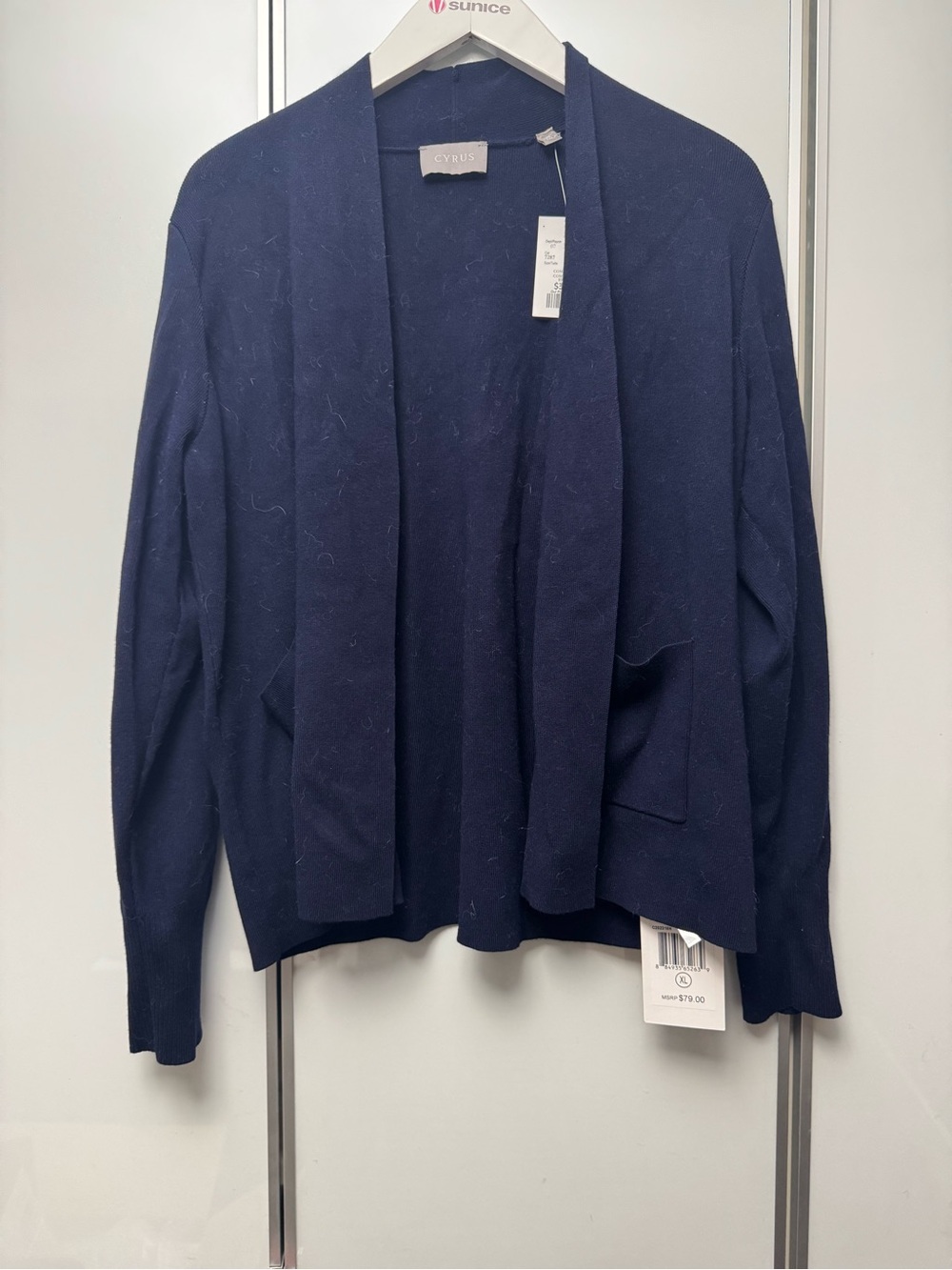 Cyrus Navy Open-Front Women's Cardigan Size XL